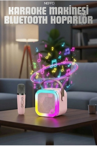 Bluetooth Karaoke Mikrofon Ve Taşınabilir Hoparlör Çok İşlevli Müzik Çalar, Çocuk Ve Yetişkin İçin