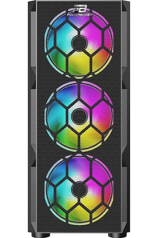 PowerBoost VK-D501M 650W 80+ USB 3.0 ATX Mesh Single Ring Rainbow Bilgisayar Kasası
