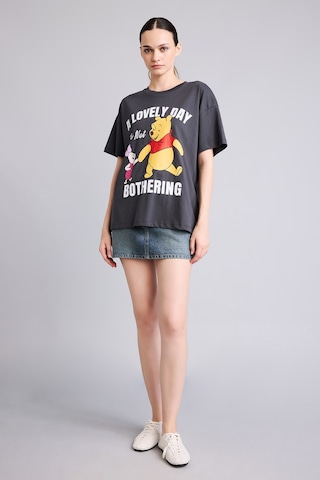 Defacto Disney Winnie The Pooh Ve Piglet Baskılı Oversize Bisiklet Yaka Kısa Kollu Tişört I5445ax26hsar191 Antrasit-ar191