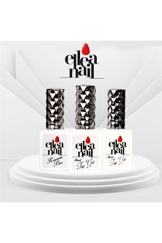 Ellea Nail Removable Base Gel Steel Top Gel Ve Matt Top Gel Seti