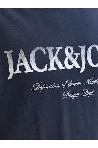 Jack & Jones Erkek Gögüs Logo Baskili Tisört - Devin - 12290173 Lacivert