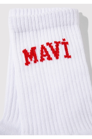 Mavi - Beyaz Soket Çorap 1912726-20454 Beyaz