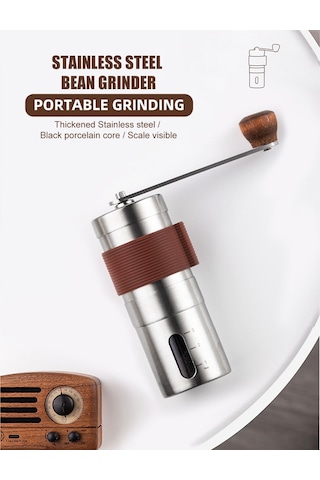 Skycity El İle Kahve Değirmeni, 304 Çelik, Porselen Çekirdek, Ayar可调, Taşınabilir, Anti-kayma Silikon Kılıf, Tahıl Dağıtabilir