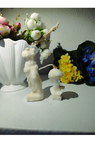 Dekoratif David Ve Venüs Heykel Mum