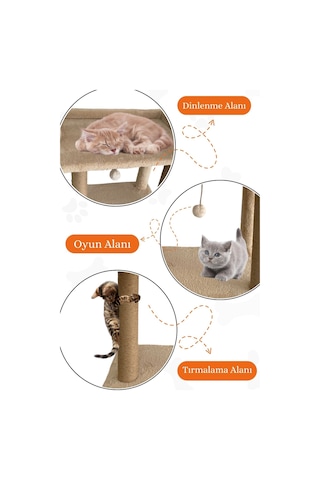 Nursoft Ponponlu Kedi Yatağı Kedi Tırmalama 47 CM