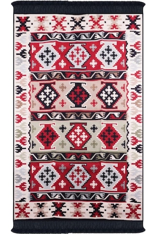 Bigghome Çift Taraflı Kilim, Makinede Yıkanabilir, Modern Desenli, 80 150 Cm, Sa1590a