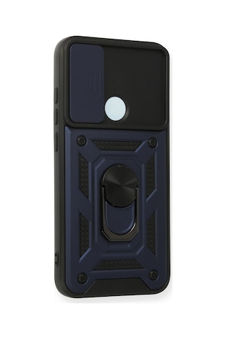 Newface - 629 - Xiaomi Redmi Note 8 Kılıf Pars Lens Yüzüklü Silikon - Spt-gld - - Lacivert