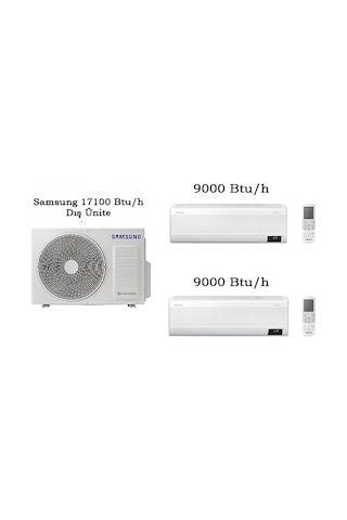 Samsung WindFree Multi 17100 BTU 1 Dış + 2 İç Ünite (9+9) Duvar Tipi Klima Samsung WindFree Multi 17100 BTU 1 Dış + 2 İç Ünite (9+9) Duvar Tipi Klima