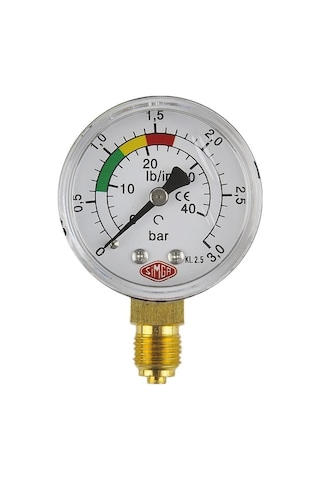 Simga 0-16 Bar Çap Ø52 MM ALTtan Bağlantılı Kuru Tip Manometre