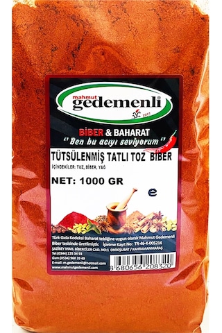 Gedemenli Tütsülenmiş Tatlı Toz Biber 1 KG Gedemenli Tütsülenmiş Tatlı Toz Biber 1 KG