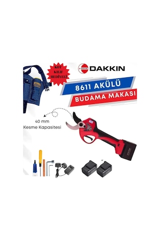 Dk 8611 40mm 21v 4ahx2ad 8sa 1.3kg Kablosuz Akülü Budama Makası