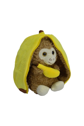 Peluş Maymun Hem Muz Hem Maymun 30 Cm Sarı