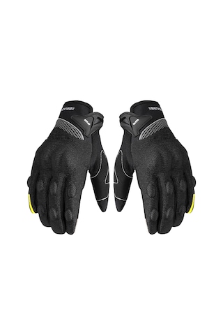 Kosona Bsddp Rh-a0131 Motosiklet Eldiveni, Kaymazlı, Dokunmatik Ekran, Çarpma Koruma, Yansıtıcı Şerit, Kollu Kordon, Siyah M Ağ + Polyester