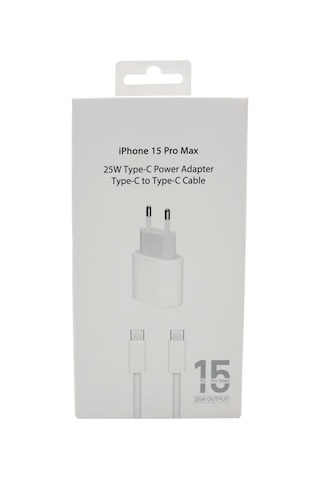 Rio Tech İphone 25w Type-c Power Adapter Type-c To Type-c Kablo Iphone 15 Ve Üstü Uyumlu