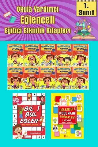 1.sınıflar İçin Okumayı Sevdiren 10 Lu Hikaye Seti -bil Bul Eğlen-kodlama 11 Okulda Evde Tatilde