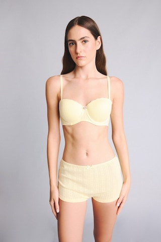 Defacto %100 Pamuk Fitlli Elastik Bel Fiyonk Detaylı Sarı Boxer H3650ax26spyl83 Sarı-yl83