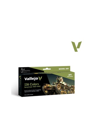 Vallejo 71160 8x18 Ml. Ija Colors Early/late 1937-1945, Model Air Serisi Model Boyası Seti Renkli