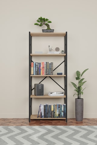 Kitaplık 5 Raflı Ev Dosya Kitap Rafı Ceviz Ceviz