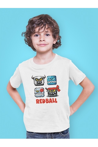 Bumeta Red Ball Karakter Baskılı Çocuk Tişört 3 Lü Set Beyaz