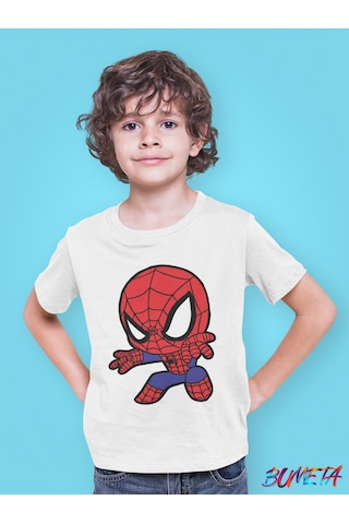 Bumeta Chibi Spiderman Örümcek Çocuk Tişört T-shirt Beyaz Bumeta Chibi Spiderman Örümcek Çocuk Tişört T-shirt Beyaz