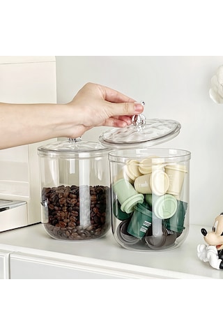 Ranyeek Ev İçin Kaliteli Hermetik Kavanoz - Kuruyemiş, Kahve, Çay, Süt Tozu Saklama Kutusu - Büyük Boy 2600ml Kırmızı Perya Desenli - Taze Koruma Ve Konforlu Depolama Diğer