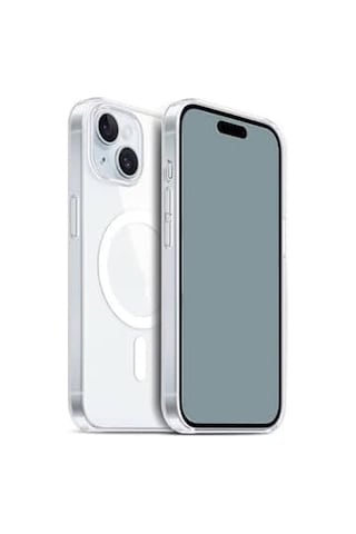 Apple İçin Uyumlu İphone 15 Plus Kılıf M-safe Şarj Özellikli Şeffaf Sert Pc Zore Embos Kapak Renksiz 50 x 22