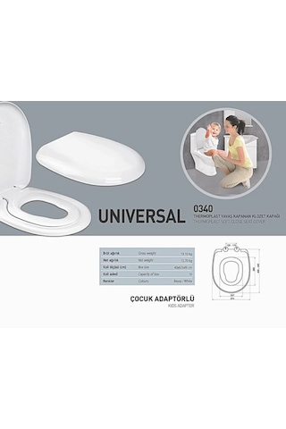 Nkp Universal Thermoplast Yavaş Kapanan Klozet Kapağı Çocuk Adaptörlü - NKP0340