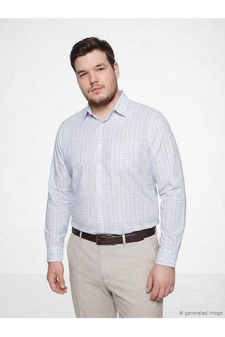 Lcw Busıness Lacivert Regular Fit Uzun Kollu Ekose Gabardin Erkek Gömlek