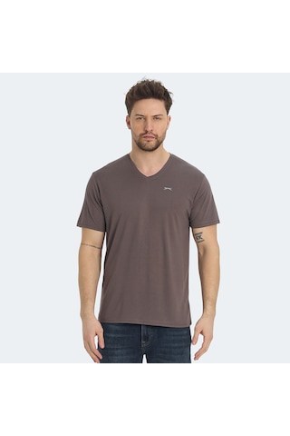 Slazenger  KRAKKER Erkek V Yaka Kahve Tişört