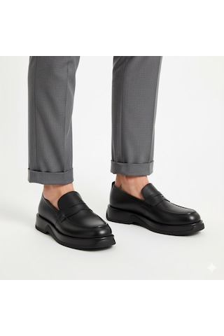 Fosco 3225 Hakiki Deri Loafer Erkek Ayakkabı Siyah