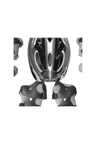 Trendooze Suntek Siyah Paten Parça Kask Dizlik Dirseklik Çocuklar Bileklik 7 + + + Lo Siyah