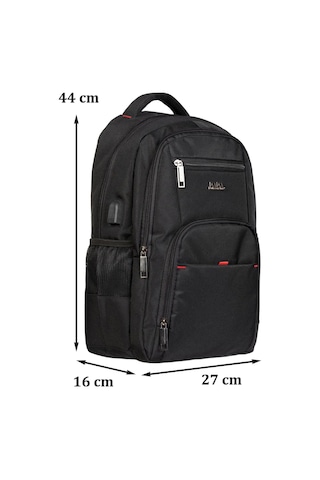 Dada Laptop Bölmeli 15.inç Su Geçirmez Kumaş Günlük Okul Sırt Çantası Siyah