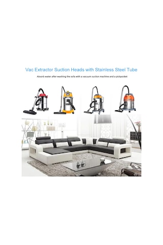 Jeehugo Koltuk Yıkama Makinesi Emici Başlığı - Halı, Kumaş, Yatak Bezi İçin Set C: Küçük Emici Başlık + Çelik Boru + 4 Bağlantı Parçası