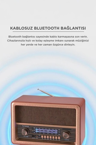 Özel Seri Retro Oda Ev Aksesuarı Bluetooth Hoparlör Nostaljik Radyo D56 Ahşap