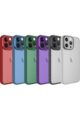 Apple Uyumlu iPhone 14 Pro Kılıf Kamera Korumalı Transparan Zore Post Kapak Kırmızı