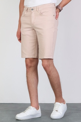 HLT Jeans Erkek Rose Pink Slim Kesim Comfort Likralı Esnek Jeans Şort Thomas-Rose Pink 001