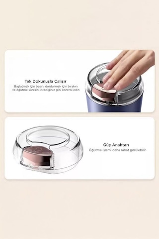 Torima Av-ym01 Lacivert Kahve Ve Baharat Öğütücü Paslanmaz Çelik Kahve Ve Baharat Değirmeni Lacivert