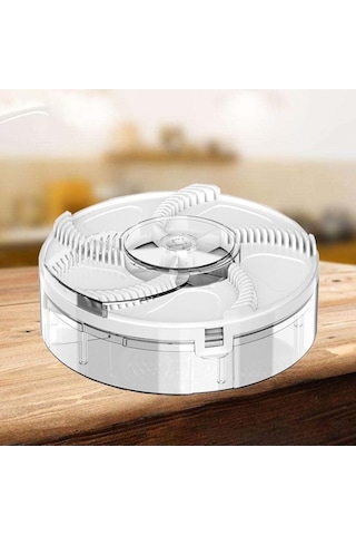 Createtech Homyl Dönen Elektrikli Sinek Kapanı Şarj Edilebilir Beyaz Sinek Yakalama Cihazı