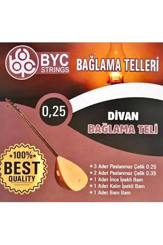7nota BYC25 025 Divan Saz Teli Seti (bam bam teli vardır )