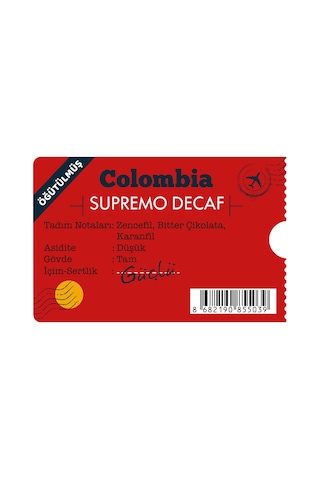 Moliendo Colombia Supremo Decaf Kafeinsiz Yöresel Filtre Kahve 1 KG