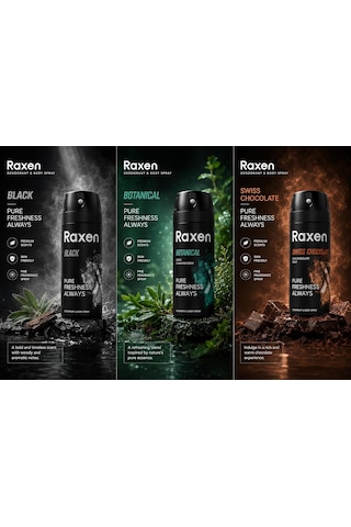 Erkek Deodorant Spreyi - Black Serisi - 150ml - Etkili Ter Kokusu Önleyici - Alüminyumsuz Ve Leke Bırakmayan Formül - Gün Boyu Ferahlık Veren Erkek Vücut Spreyi