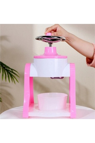 Ulzyvf Buz Tıraş Makinesi Manuel El Krank Tıraş Mini Taşınabilir Pembe Pembe