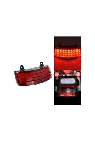 Xurunkeji Harley Touring Street Road Glide 2014-2019 İçin Motosiklet Arka Çamurluk Ucu Işığı Üç Çubuklu Led Arka Fren Dönüş Sinyal Lambası Kırmızı