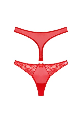 Kırmızı Renk Dantelli Kadın G String