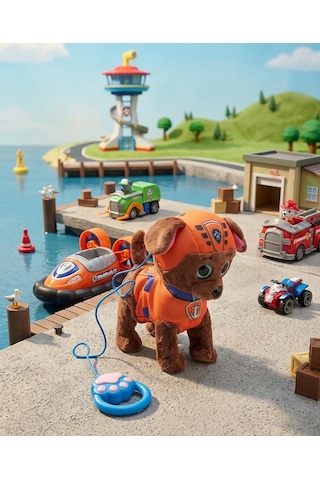 Paw Patrol Köpek Yürüyen, Havlayan Müzikli Tasmalı Kumandalı Peluş Oyuncak Paw Patrol Peluş Köpek, Paw Petrol Oyuncak Turuncu