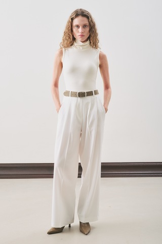 Classıc Pileli Pantolon Ekru Ekru