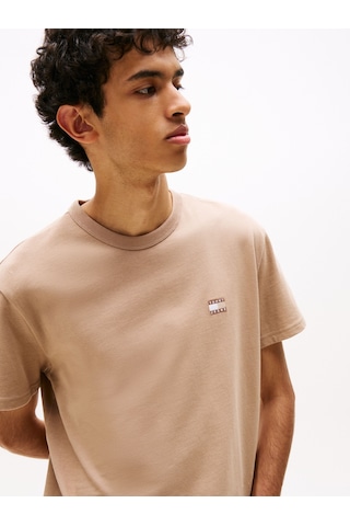 Tjm Reg Badge Tee Ext Erkek Kahverengi T-shirt - Dm0dm20322 Kahverengi