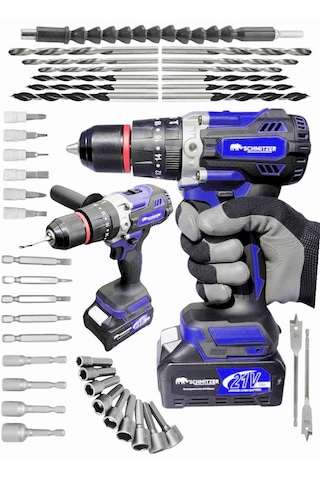 Schmıtzer 4lüset-m Pro 21v 40 Parça Şarjlı Akülü 3 Modlu Hilti Matkap Somun Sıkma Sökme Taşlama