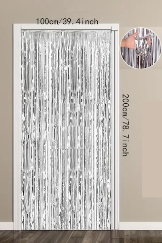 Beysüs Işıltılı Gümüş Kapı-duvar Püskülü Arka Fon Tüm Yaşlar