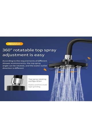 Fortunelane Kompakt Tasarım Yüksek Basınçlı Duş Başlığı - Hızlı Kurulma, Su Tasarrufu Ve Güneş Yağmuru Efektiyle Lux Duş Deneyimi Gümüş